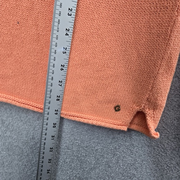 G By Guess Women Sweater M Papaya‎ Punch Keyhole Sleeve Cold Shoulder NWT - Picture 6 of 11